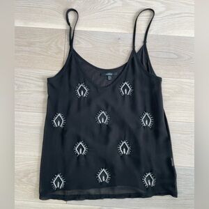 Zara Black Sheer Tank Top with Beaded Detail